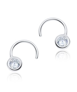 Round 4mm CZ Silver Stud Earring STS-3261